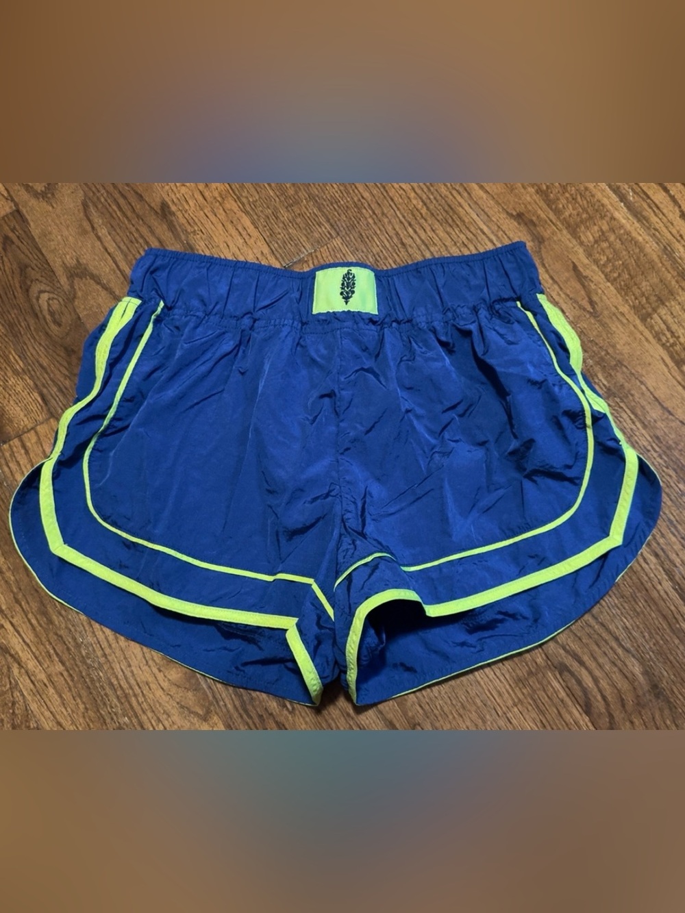 FP Movement by Free People Royal Blue Athletic Shorts with Neon Lime Trim